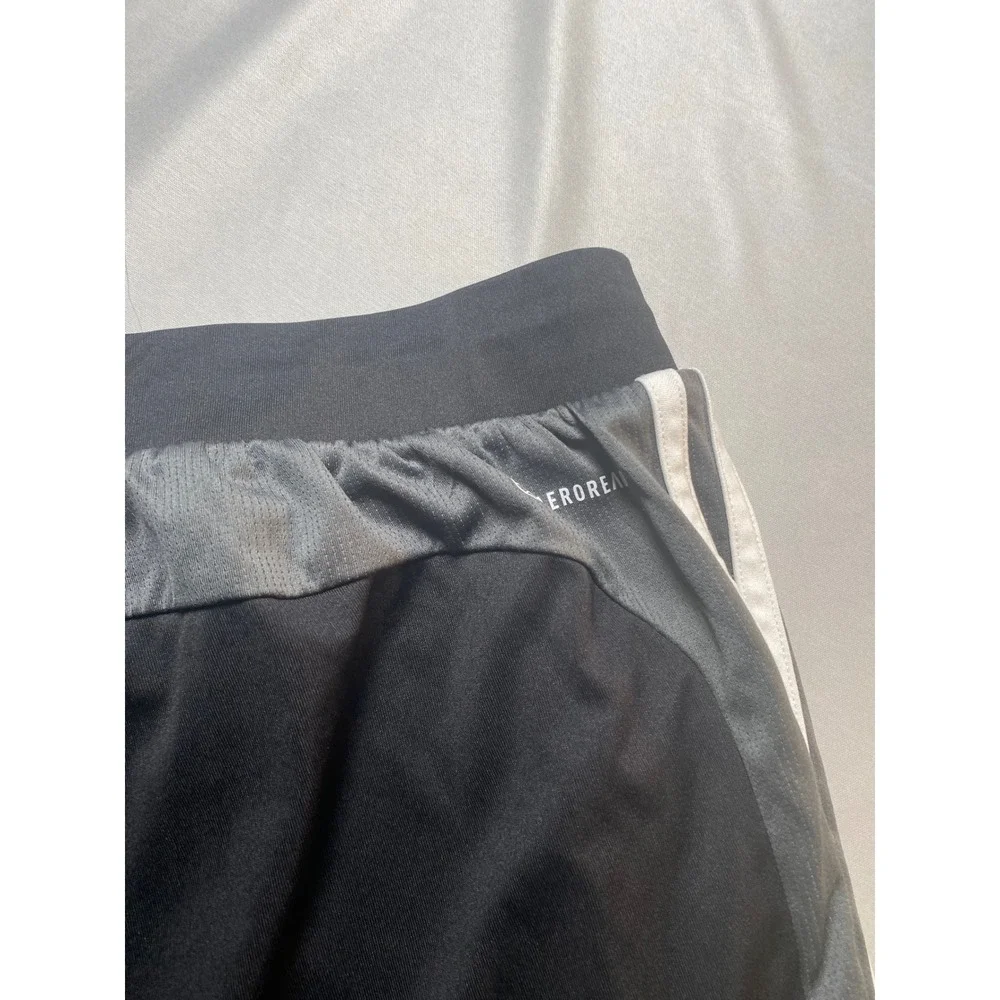 Adidas Mens Aeroready Black 3-Stripe Athletic Training Shorts HD9646 Size M